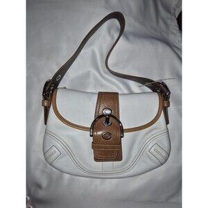Coach F10188 Vintage Small Soho Cream & Cognac Leather Shoulder Bag